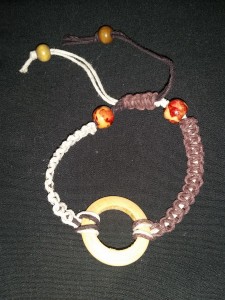 White and Brown Hemp with Beads