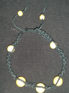Black Hemp with Yellow Beads