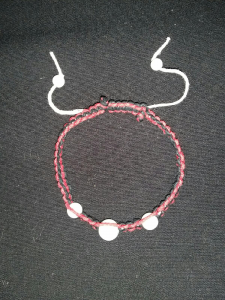 Pink and Black Hemp Bracelet with Beads